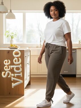 DANSKIN Drawstring Winter Weight Track Joggers/Sweatpants